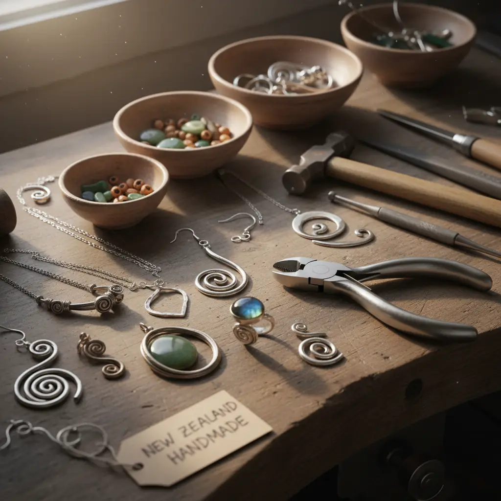 Artisan working on handmade New Zealand jewellery