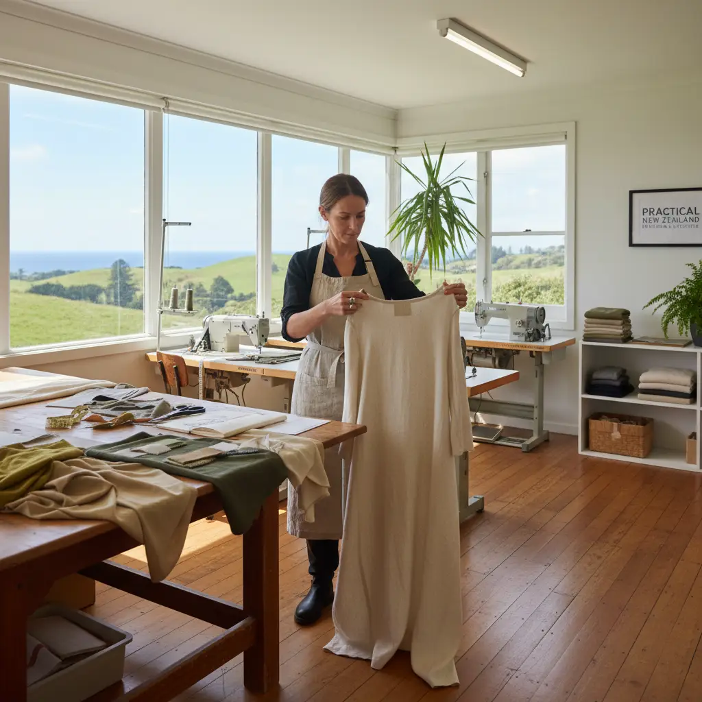 New Zealand fashion designer working with sustainable materials