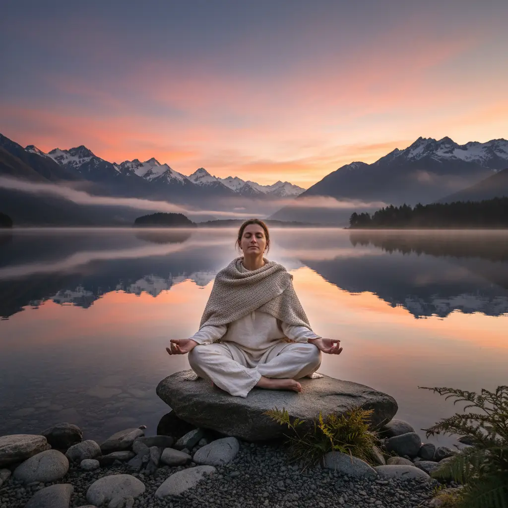 Mindfulness meditation in New Zealand nature for mental health