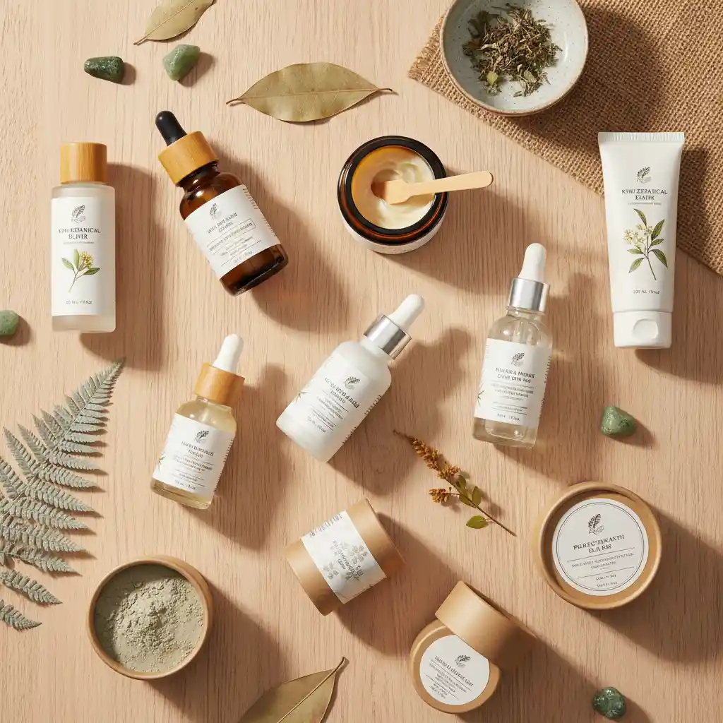 Collection of diverse NZ clean beauty products