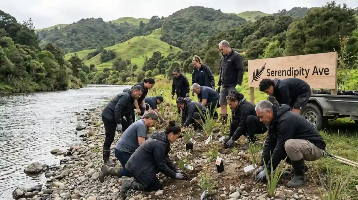 Volunteers supporting local eco-initiatives in New Zealand