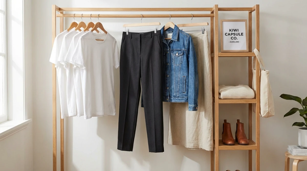 Organised capsule wardrobe with quality basics