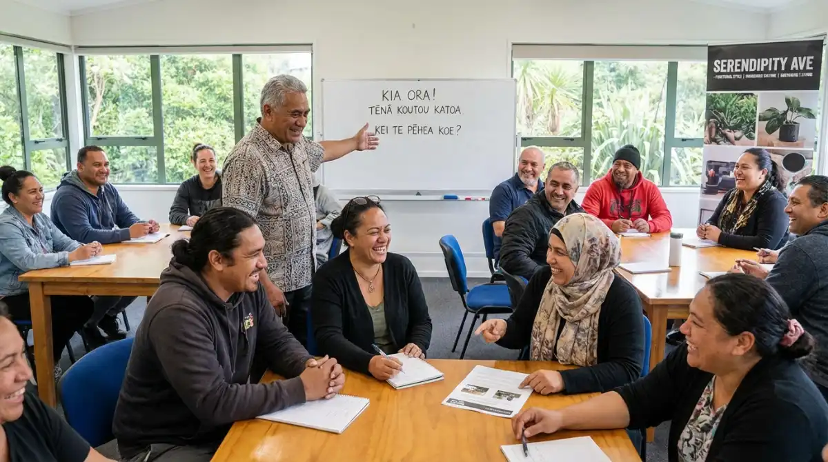 Learning Te Reo Māori language in a community class