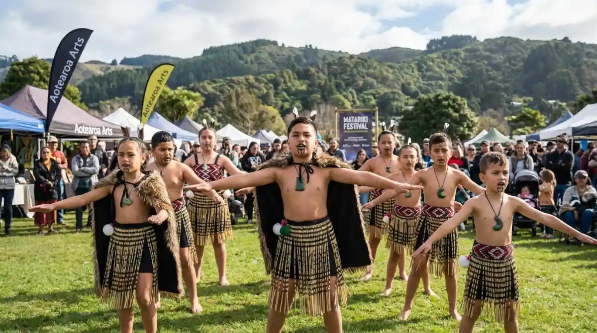 Children performing Kapa Haka, a vibrant Māori tradition