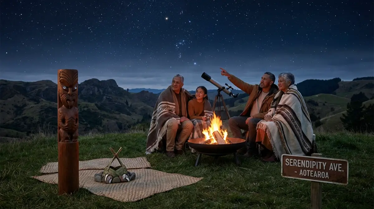 Family celebrating Matariki, the Māori New Year