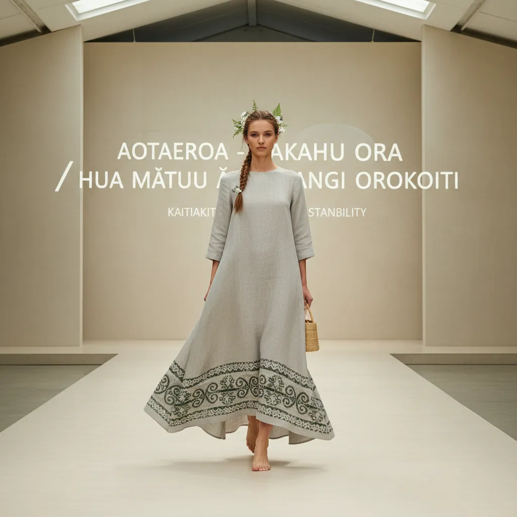 Runway fashion at NZFW with sustainable Māori design elements