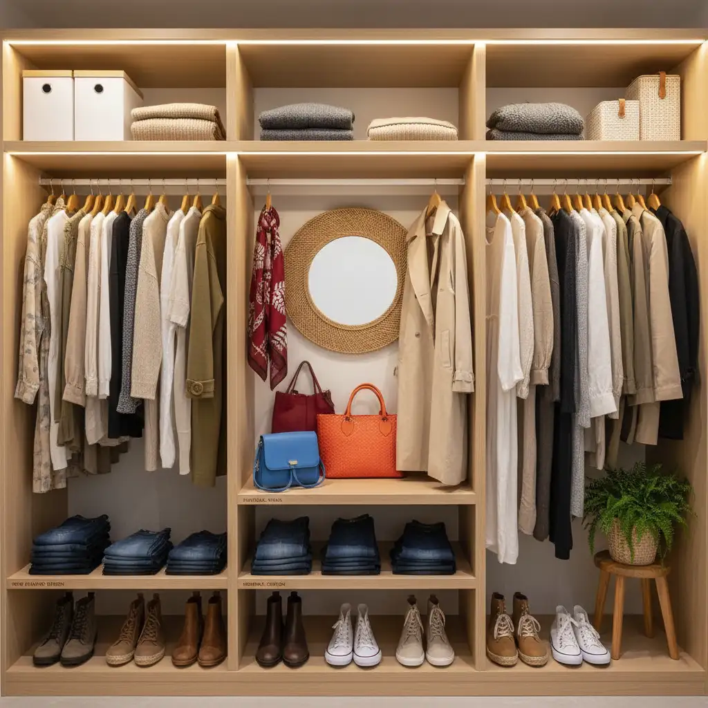Organized capsule wardrobe basics