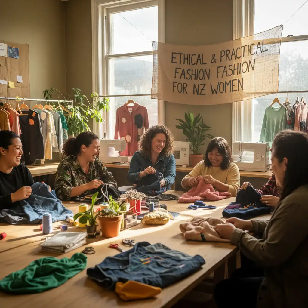 Women at a sustainable fashion workshop in NZ