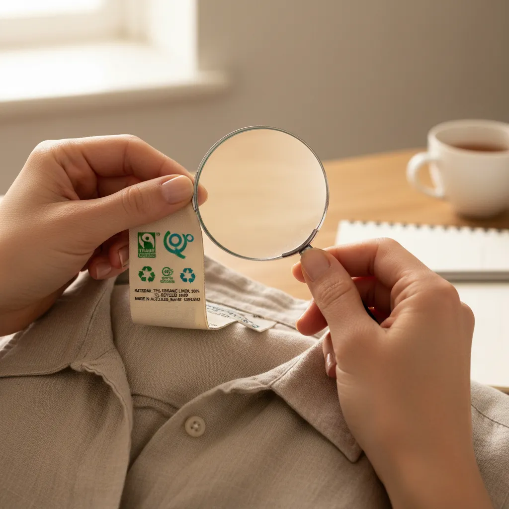 Checking ethical clothing brand labels and certifications