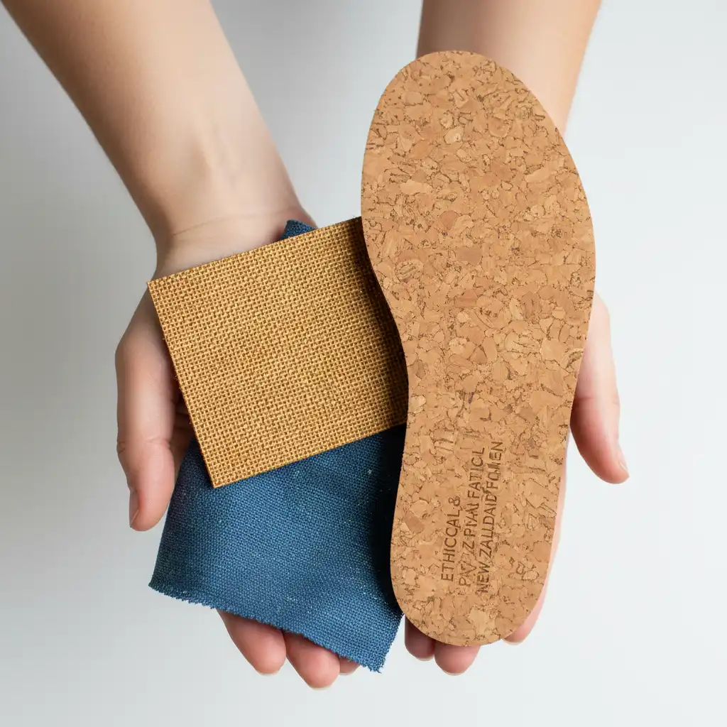 Sustainable shoe materials like pineapple leather and recycled ocean plastic