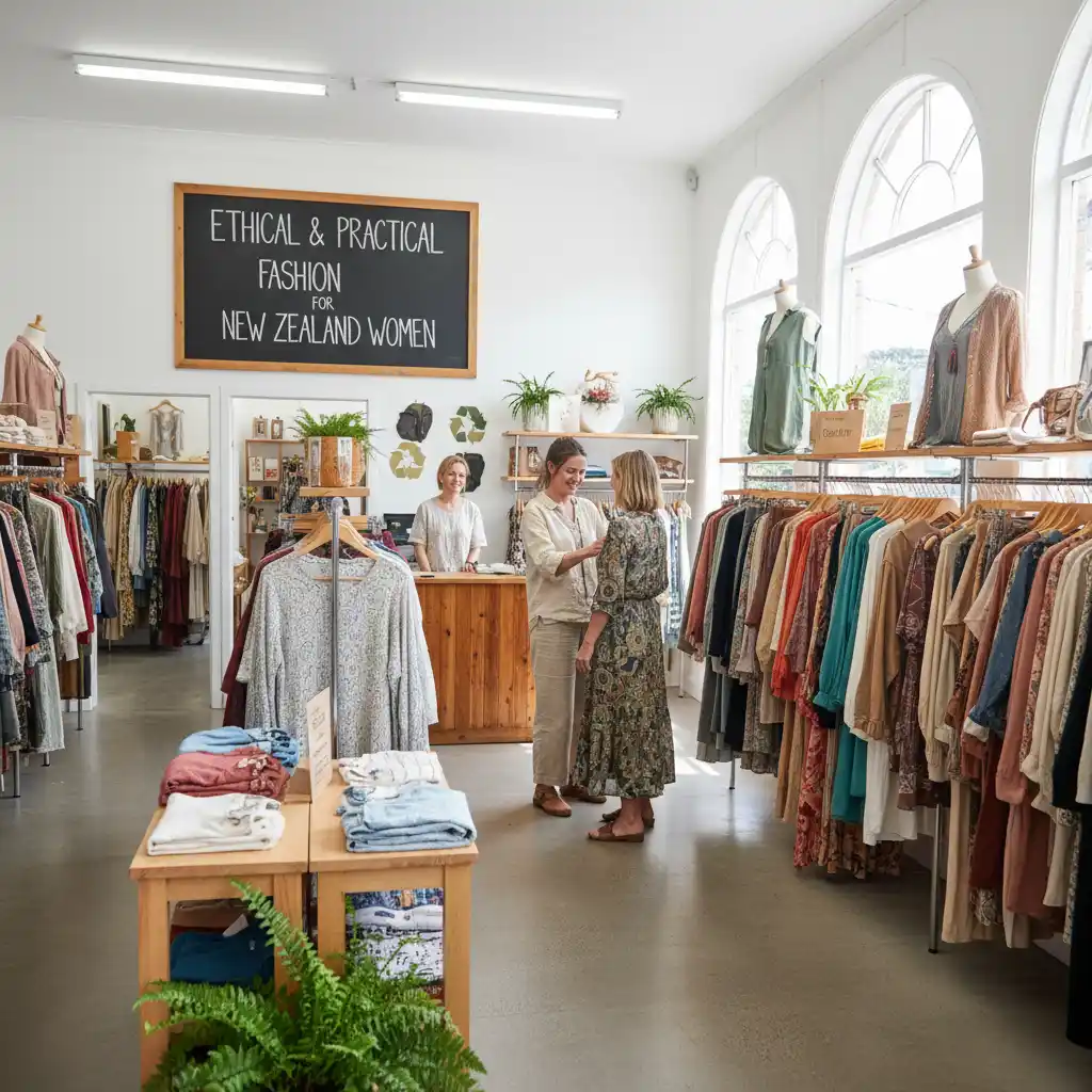 Interior of a neat second hand clothing store in NZ