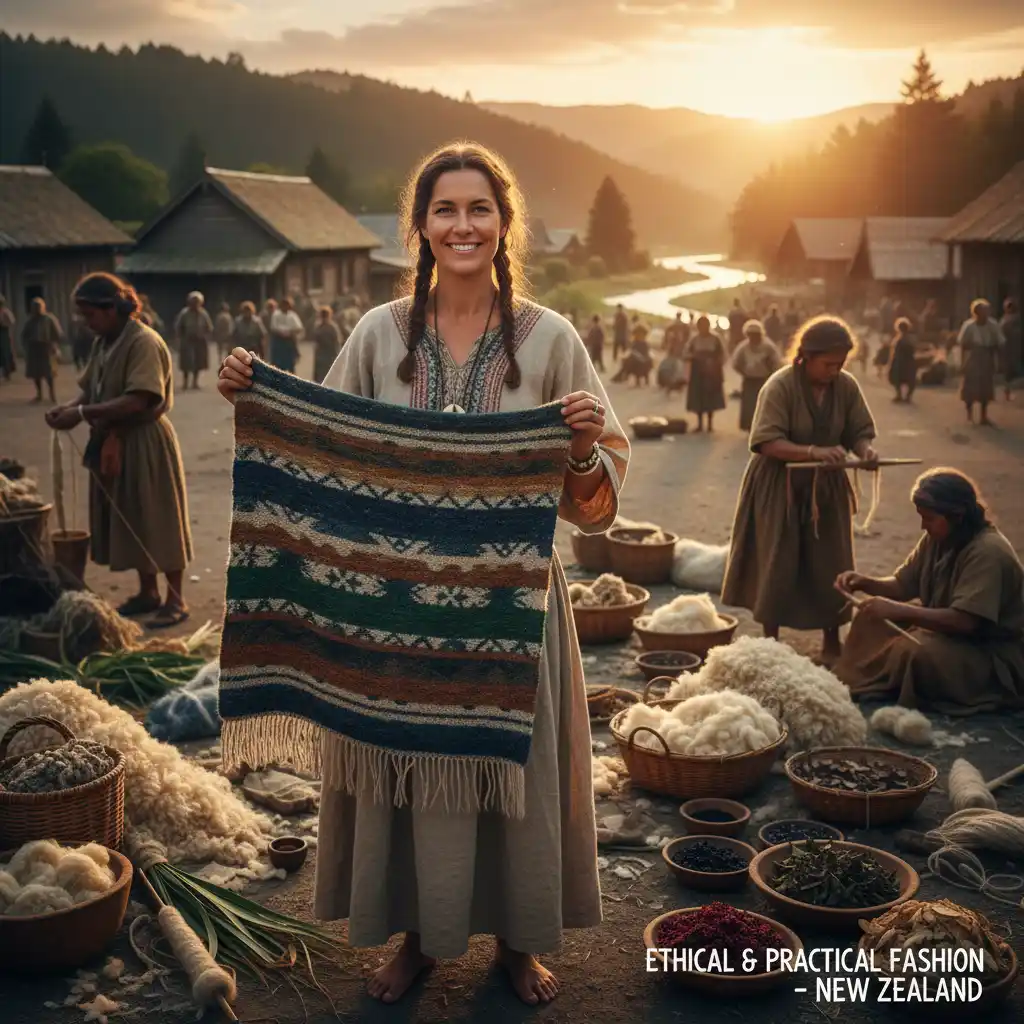 Artisan woman proudly showing fair trade textile