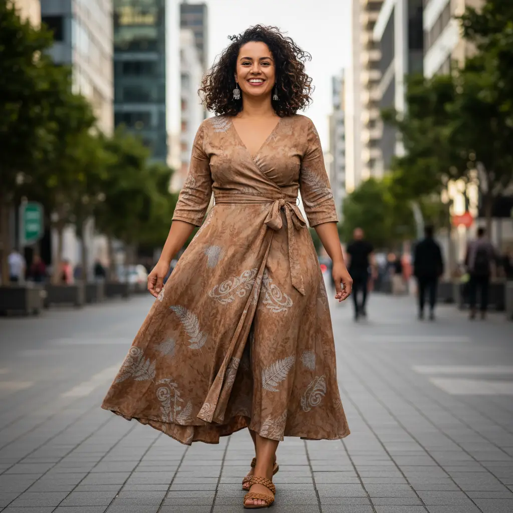Sustainable wrap dress for hourglass body shape NZ