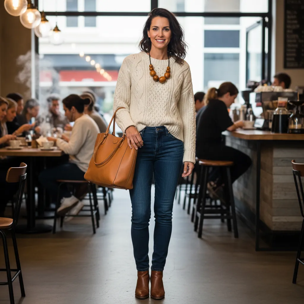 New Zealand woman confidently trying new styles with accessories to find her personal fashion
