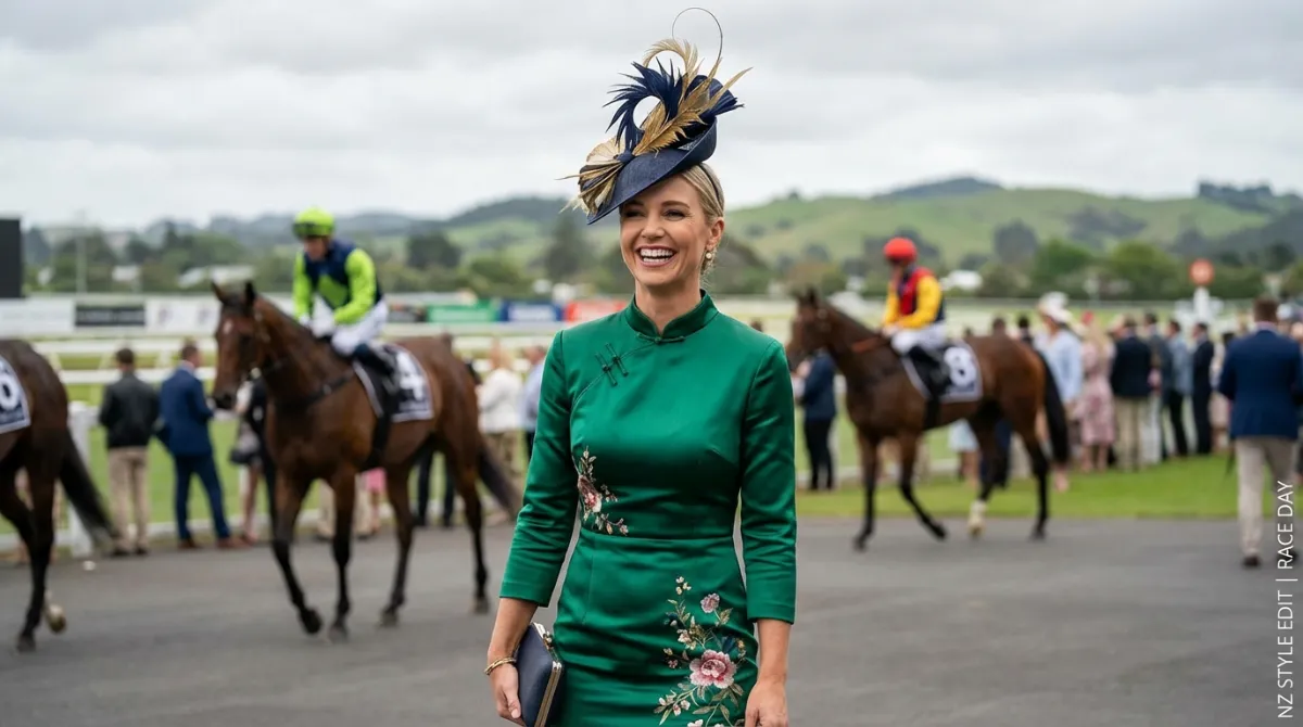 Race day special occasion dress NZ with fascinator